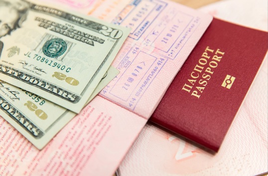 Digital nomad visa and passport.