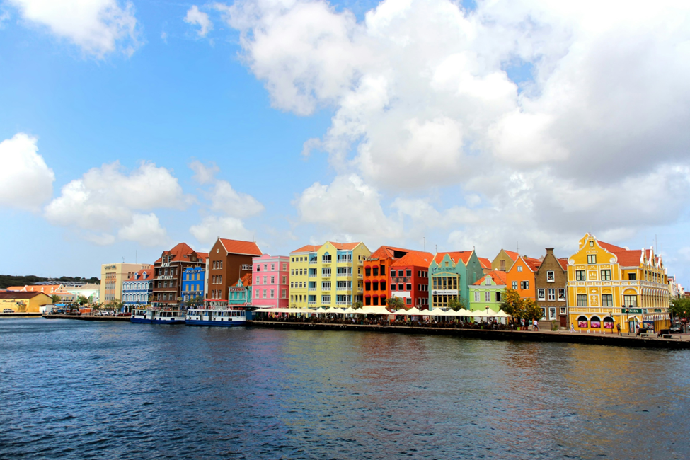 Row of apartments overlooking the ocean